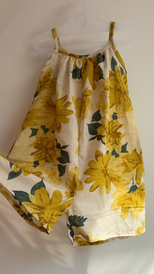 Cotton jumpsuit yellow floral