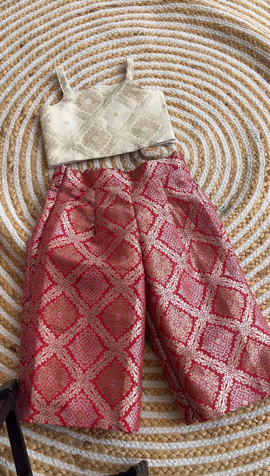 Brocade pant and top set (sleeveless top )