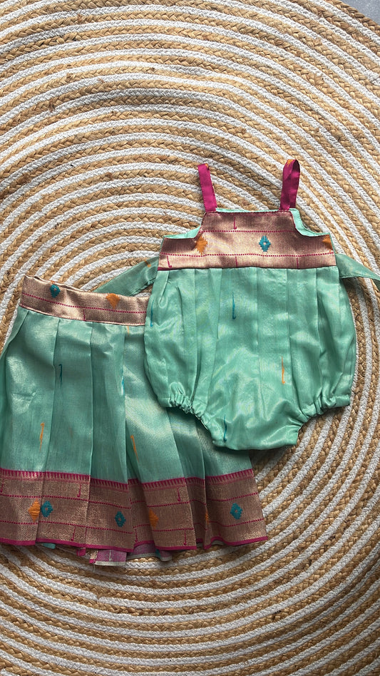 3 in one romper and skirt - sea blue