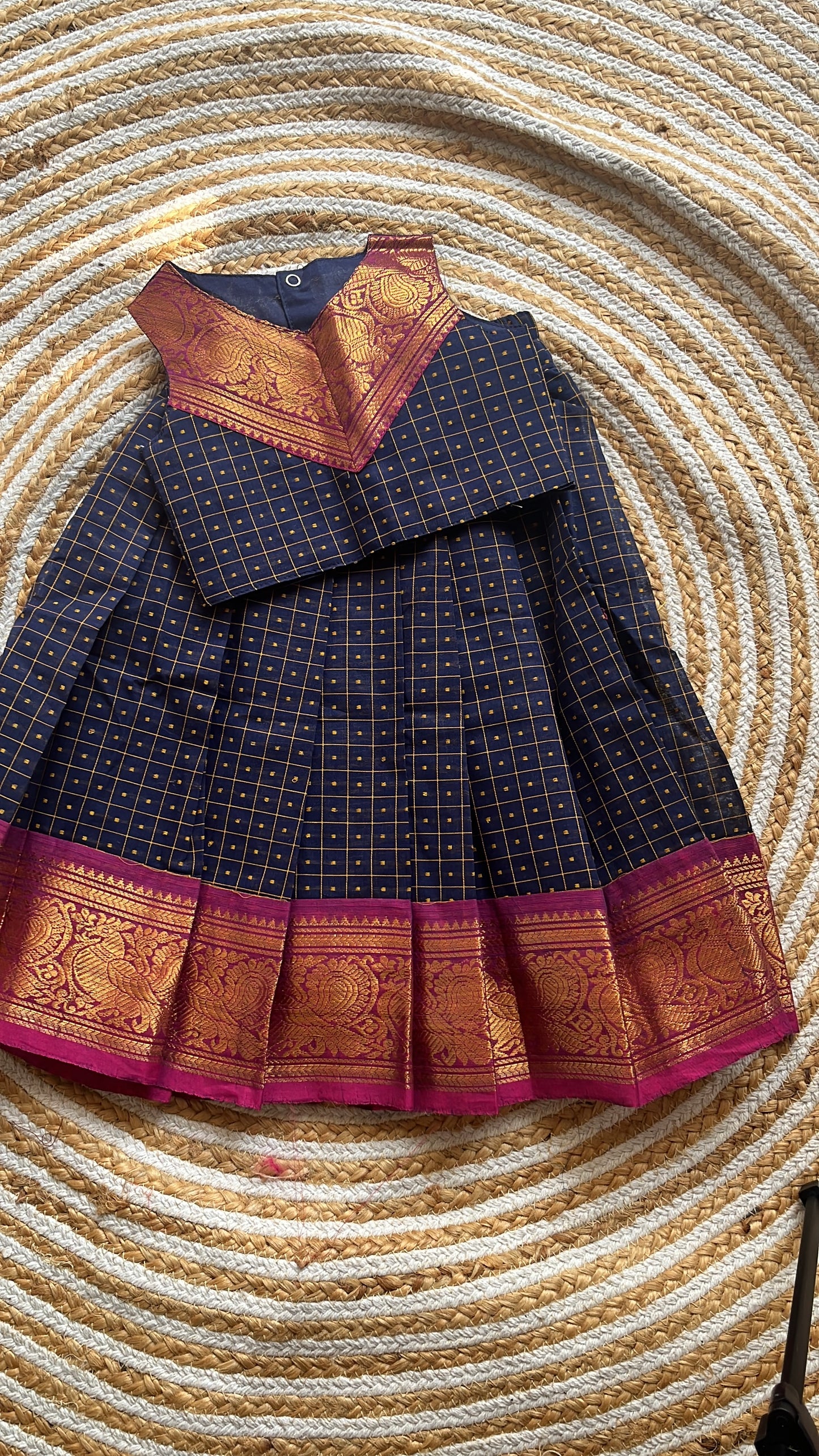 skirt and top -navy blue V neck blouse