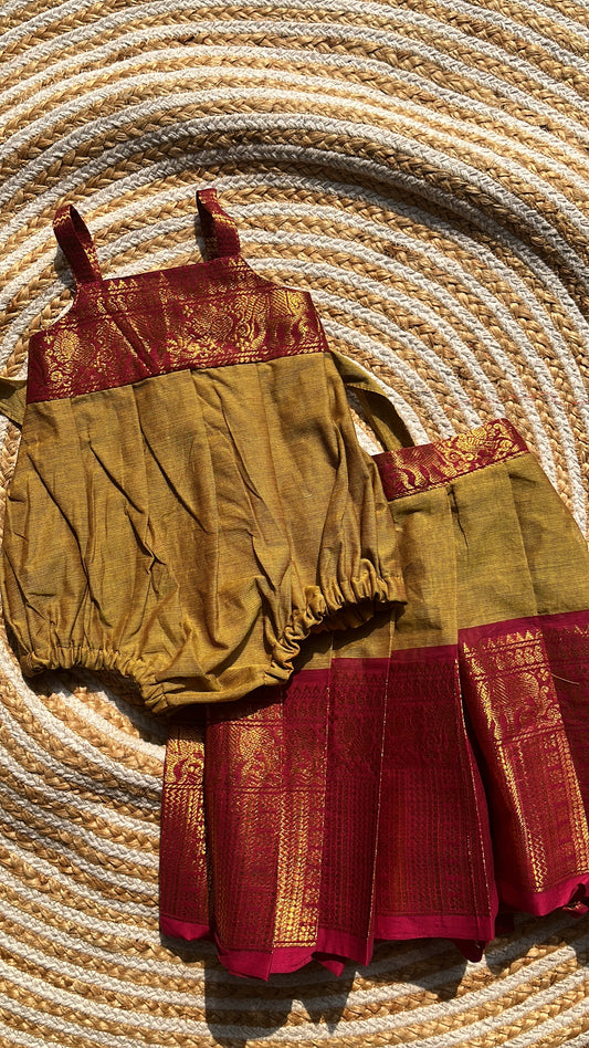 3 in one romper and skirt - green