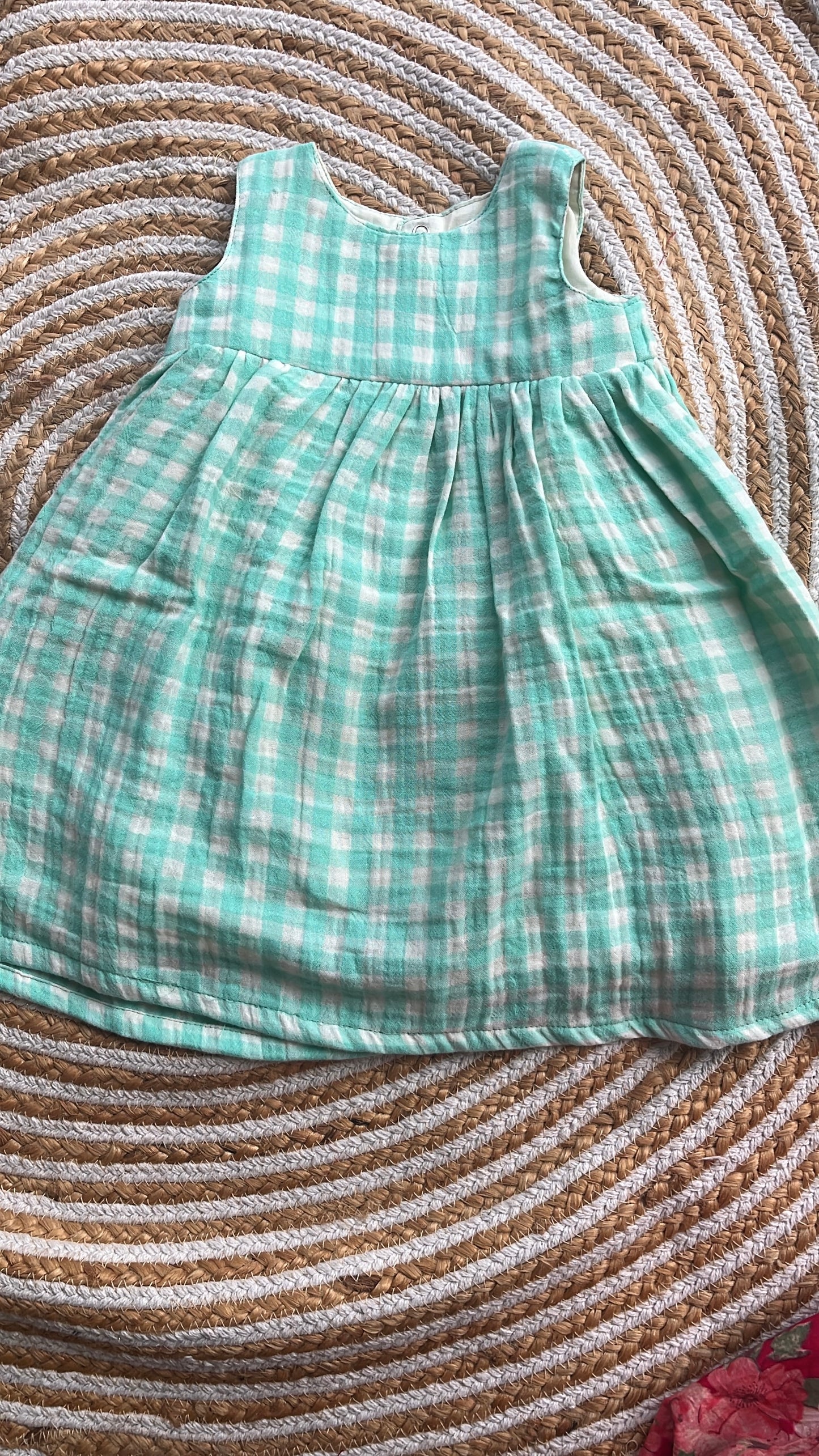 Cotton frock- BLUE CHECK