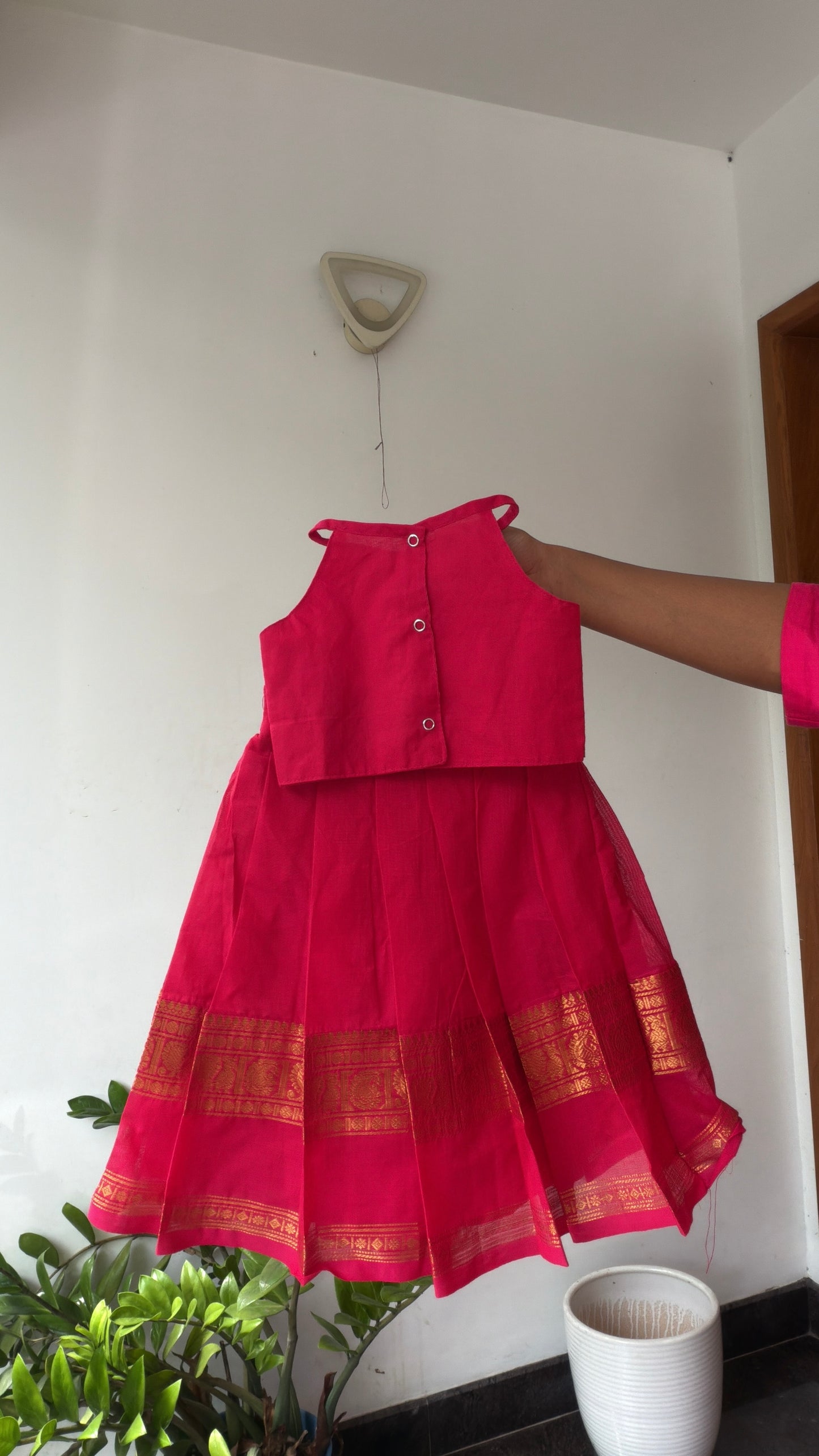 Skirt and crop top- fuchsia pink