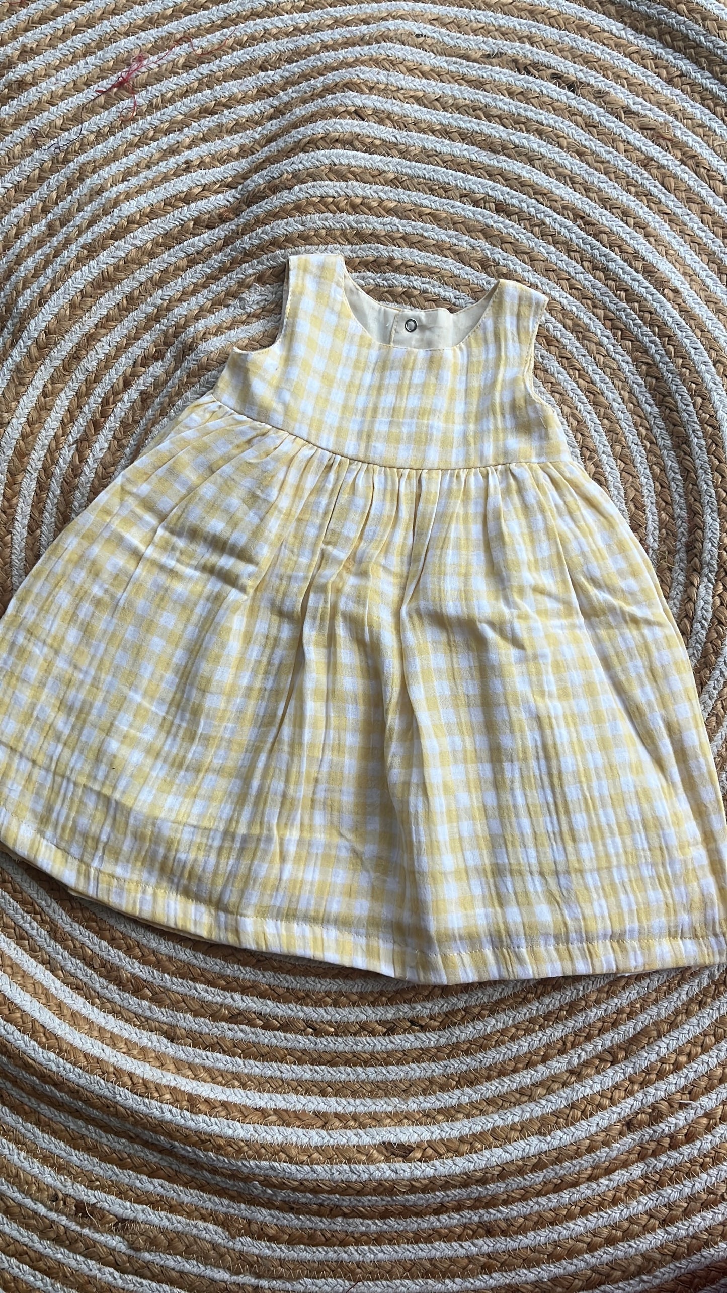 Cotton frock- YELLOW CHHECK