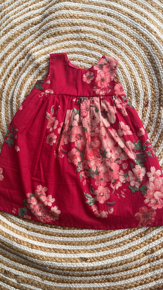 Cotton frock- PINK FLORAL