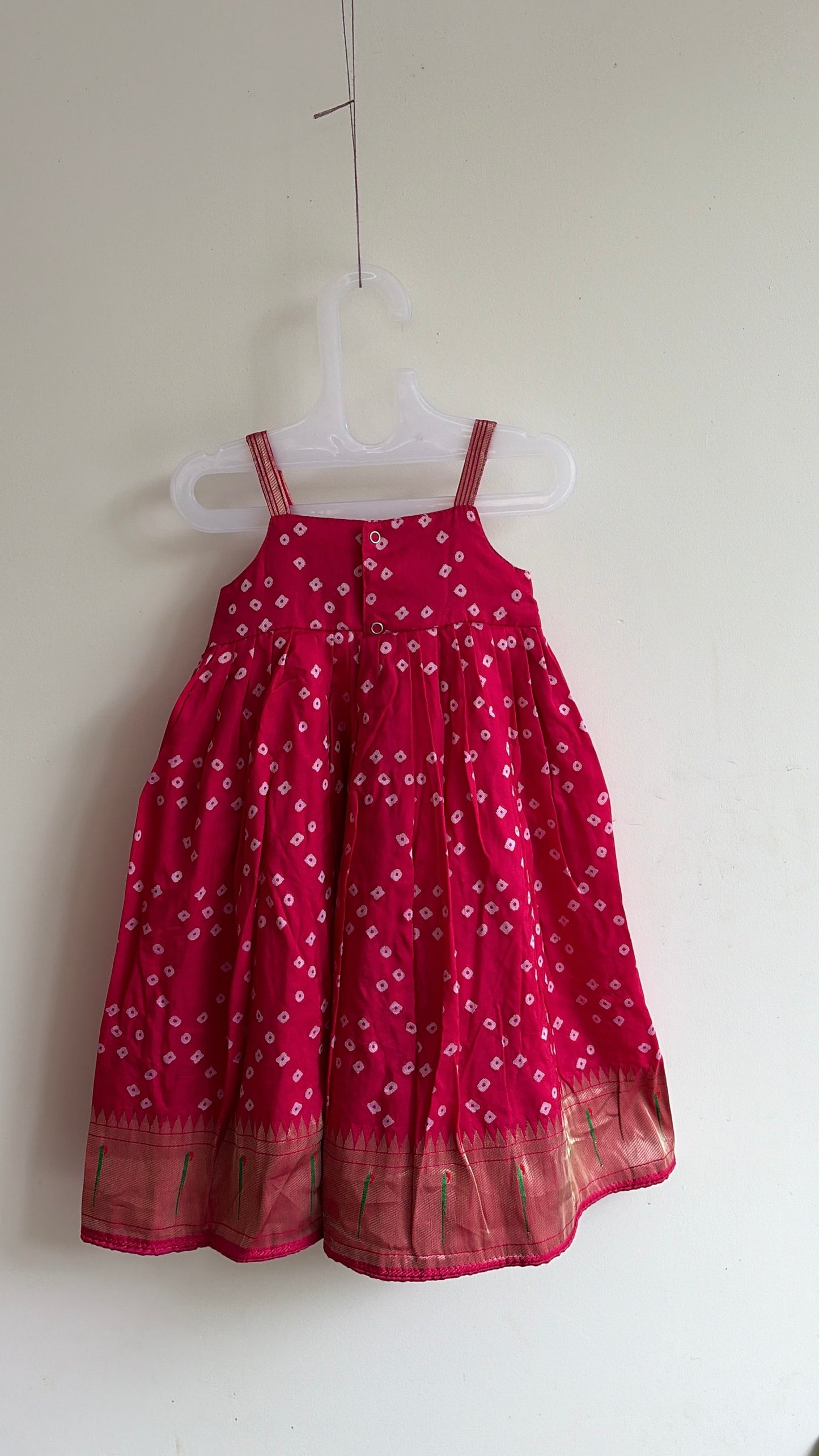 Hot pink Paithani gown