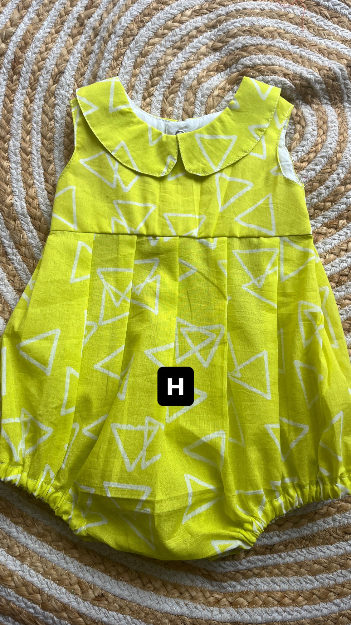 Block print romper- girls