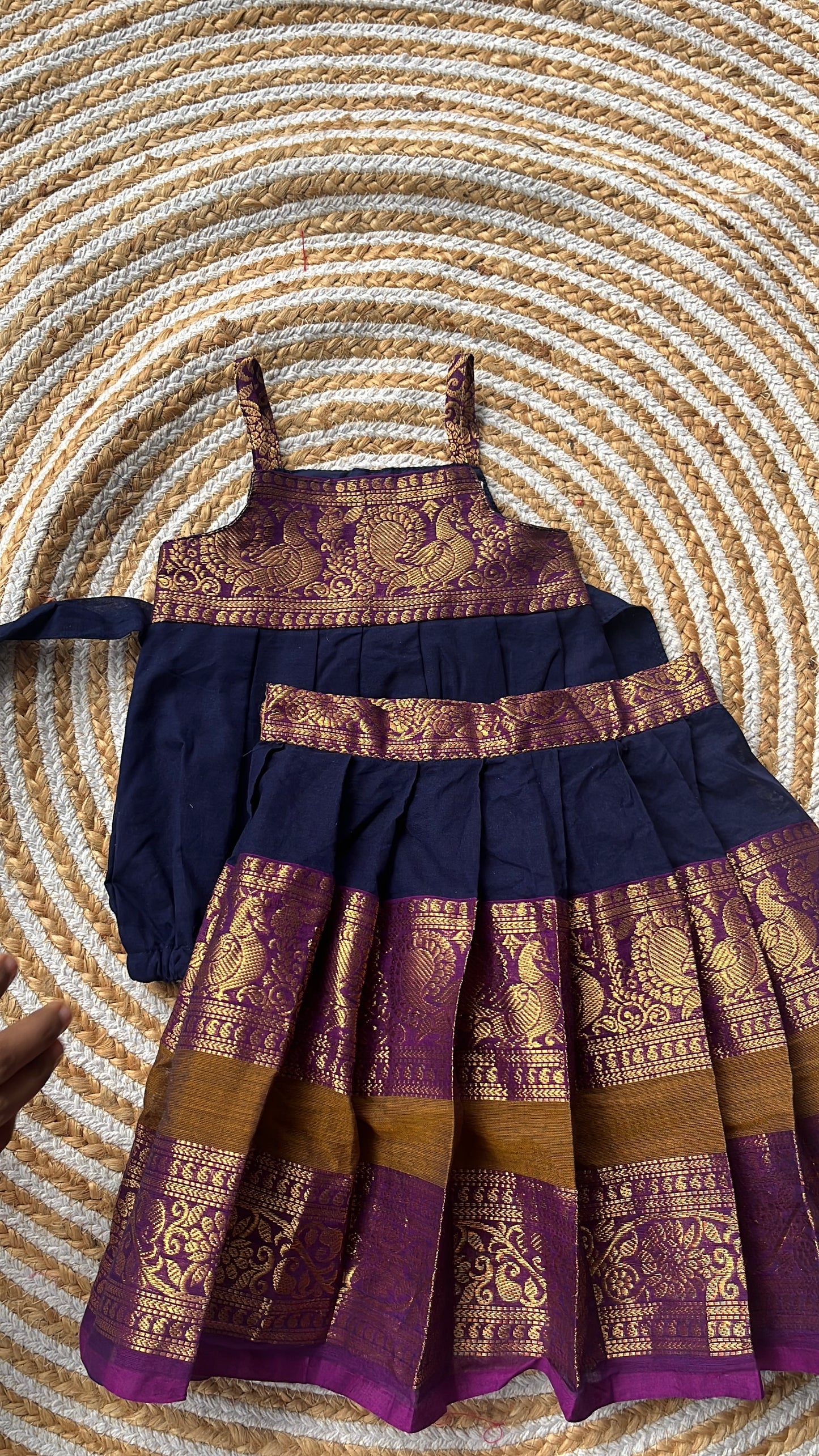 3 in one romper and skirt - navy blue