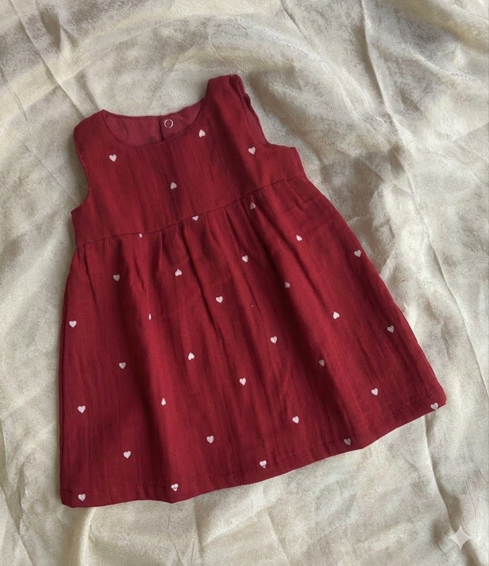Cotton frock- red ❤️
