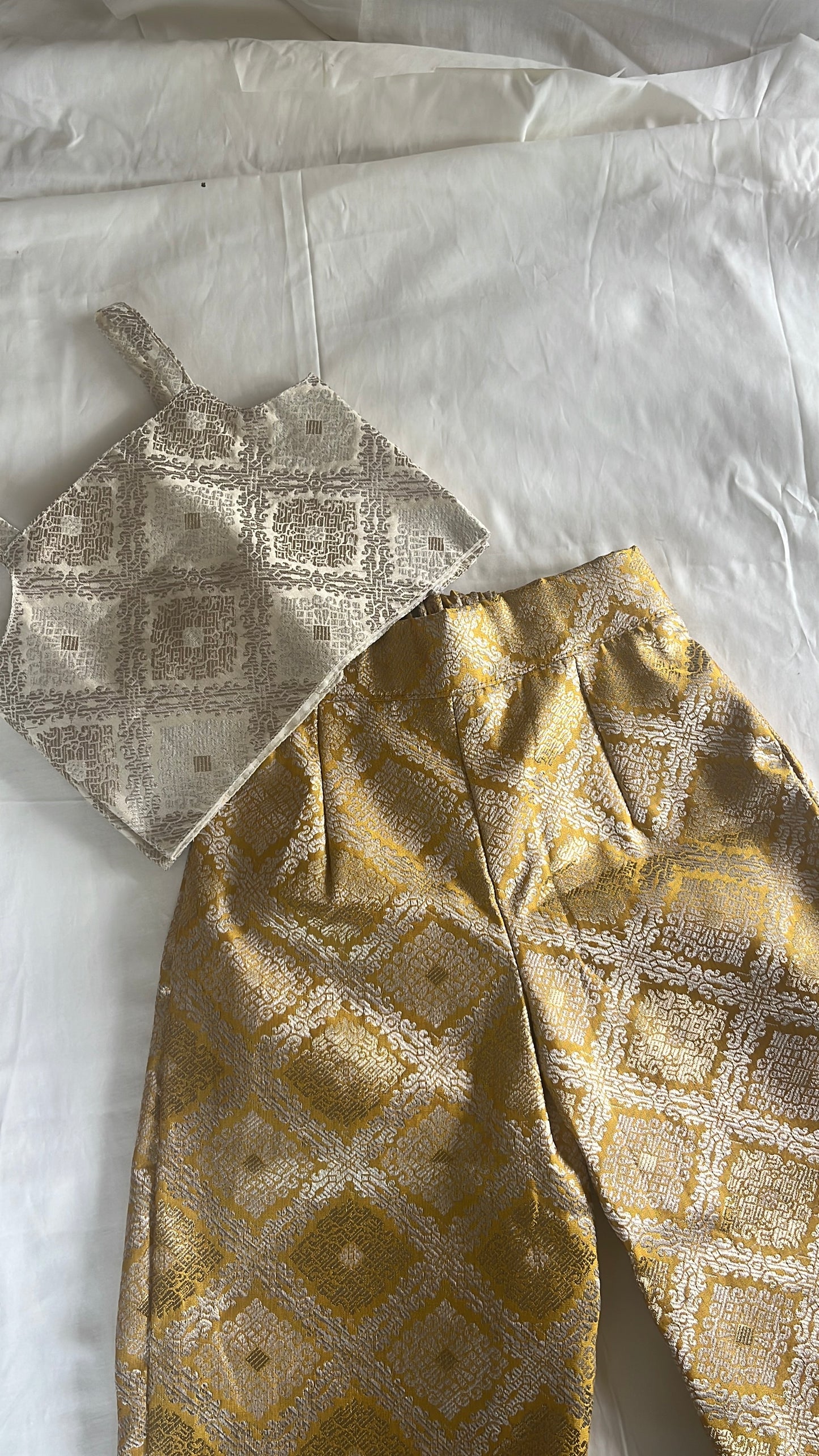 Brocade pant and top set (sleeveless top )