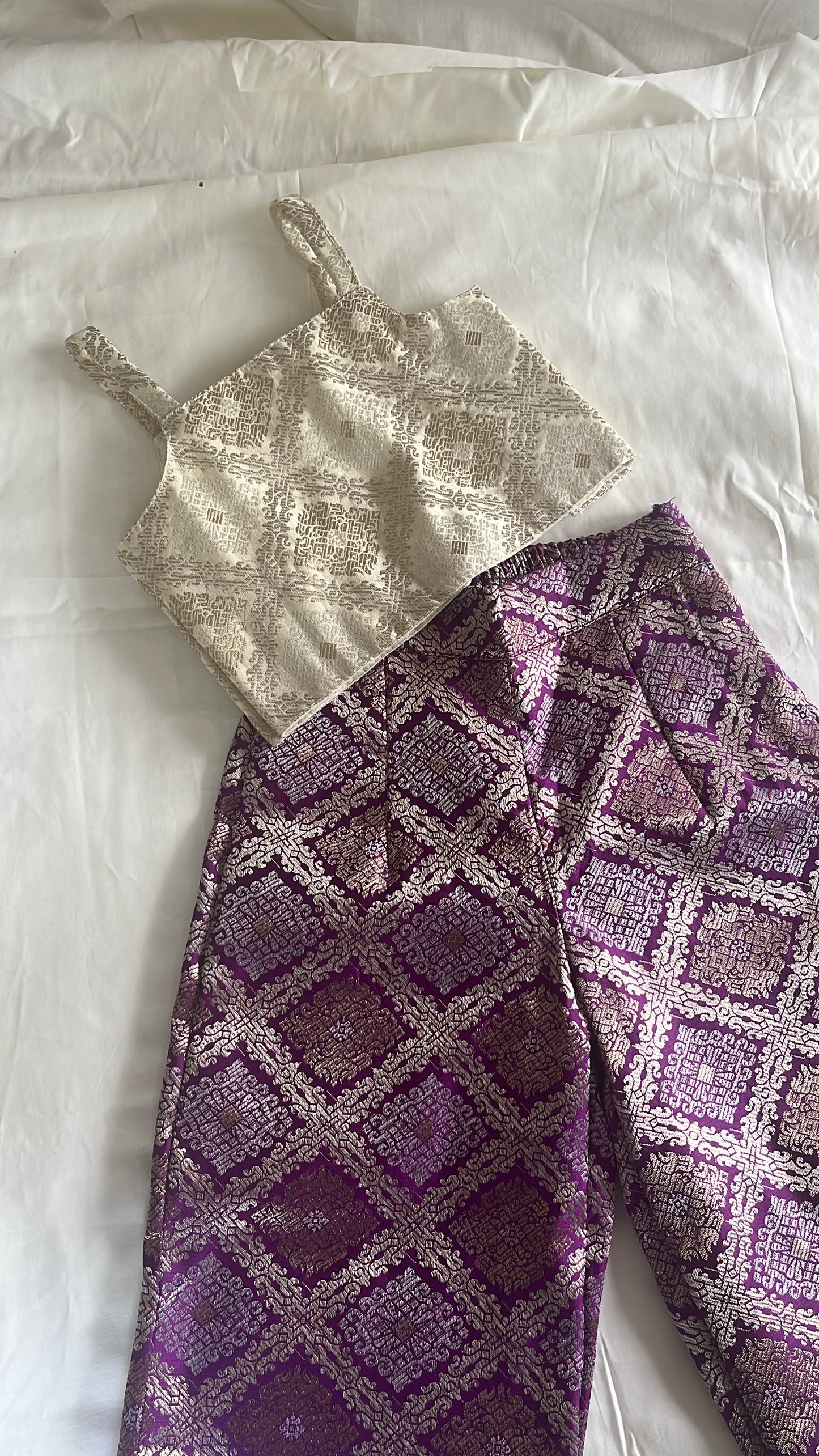 Brocade pant and top set (sleeveless top )