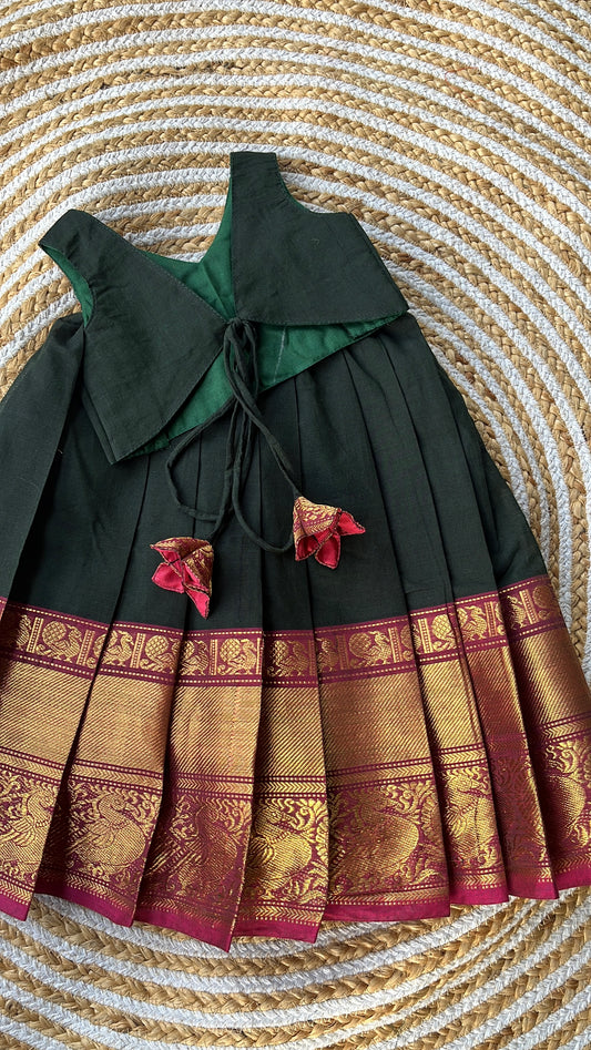 Bottle green skirt and top ( cotton)