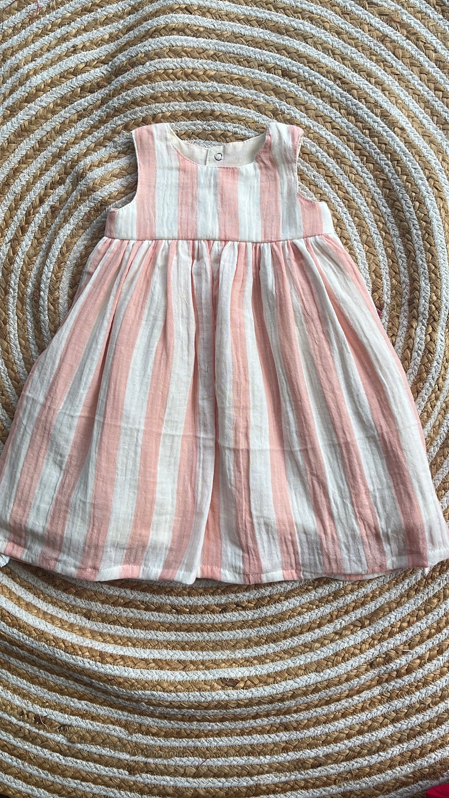 Cotton frock -PINK STRIPS