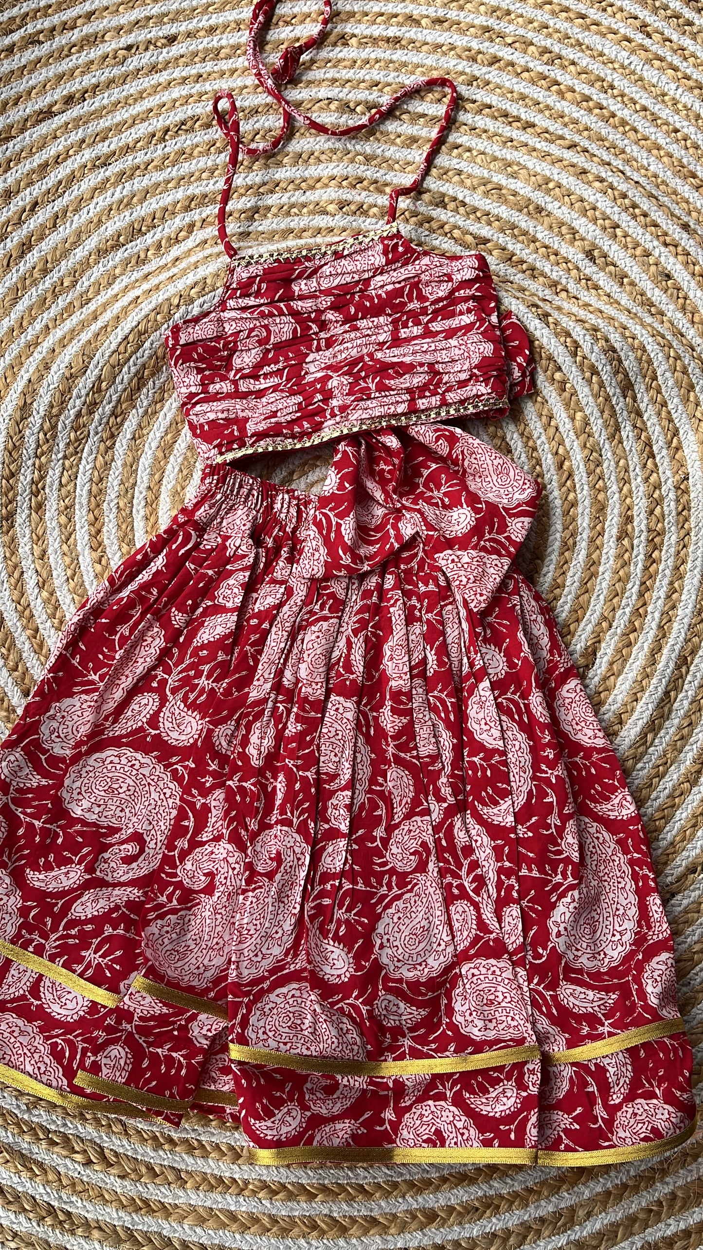 Skirt and top -red paisley