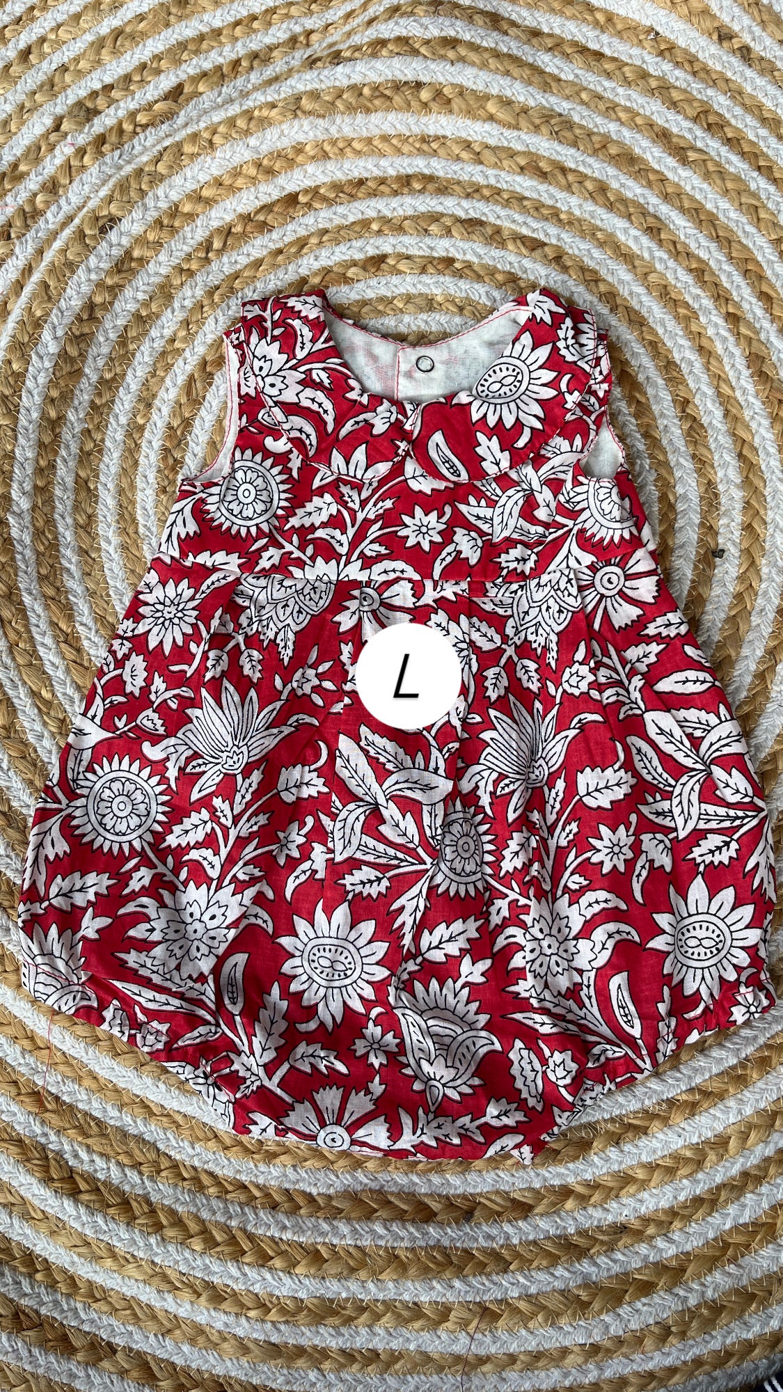 Block print romper- girls