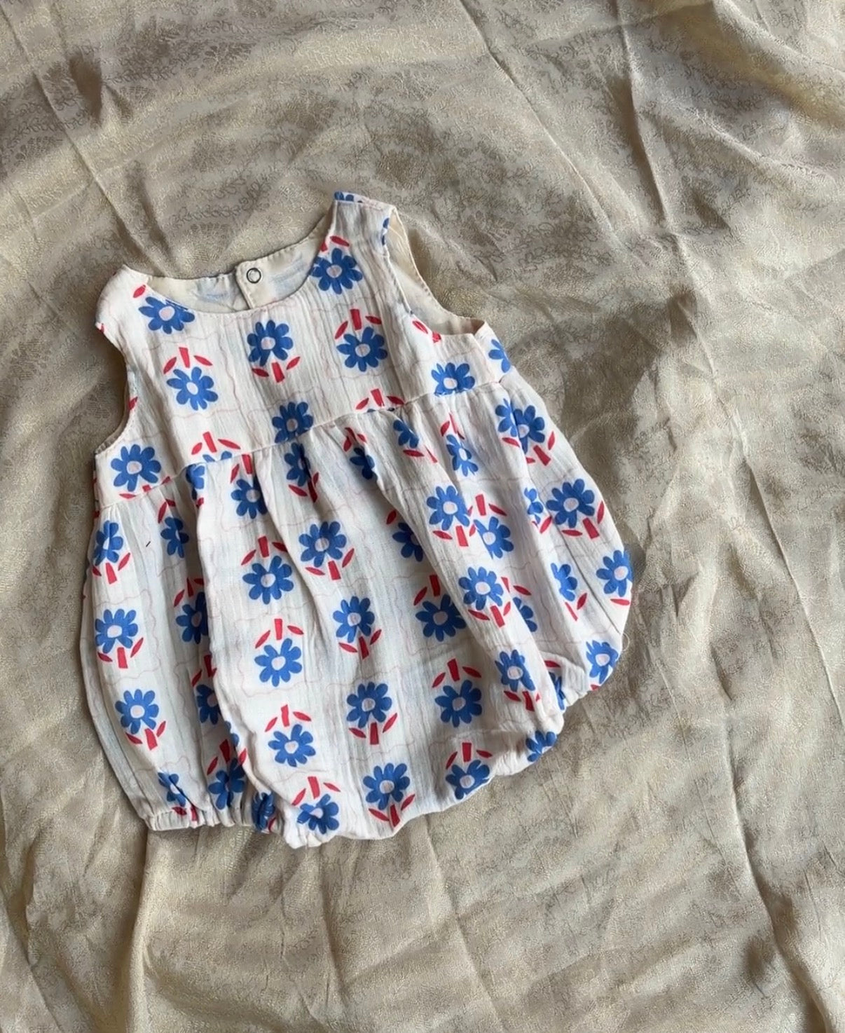 Cloud romper 2.0-Cotton Romper for Baby Girls - Breathable Summer Wear