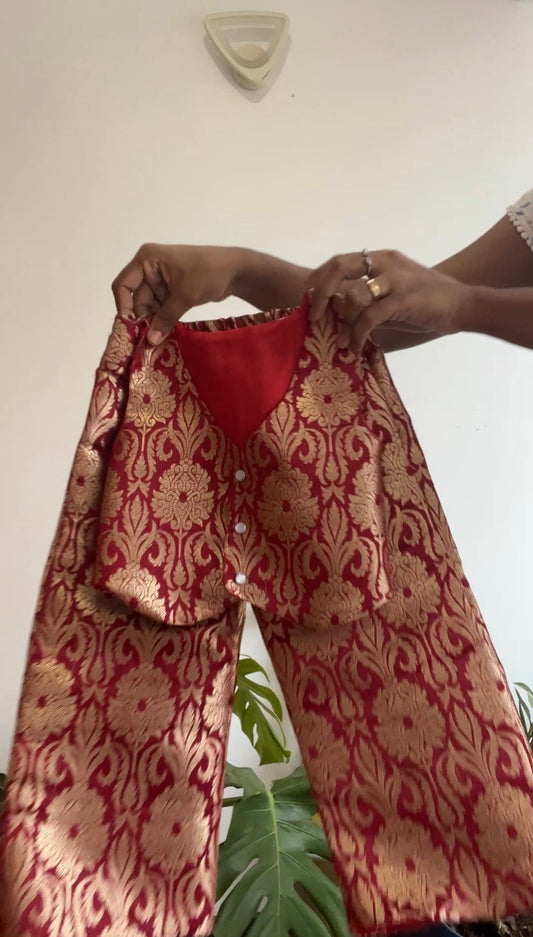 Brocade pant and coat set