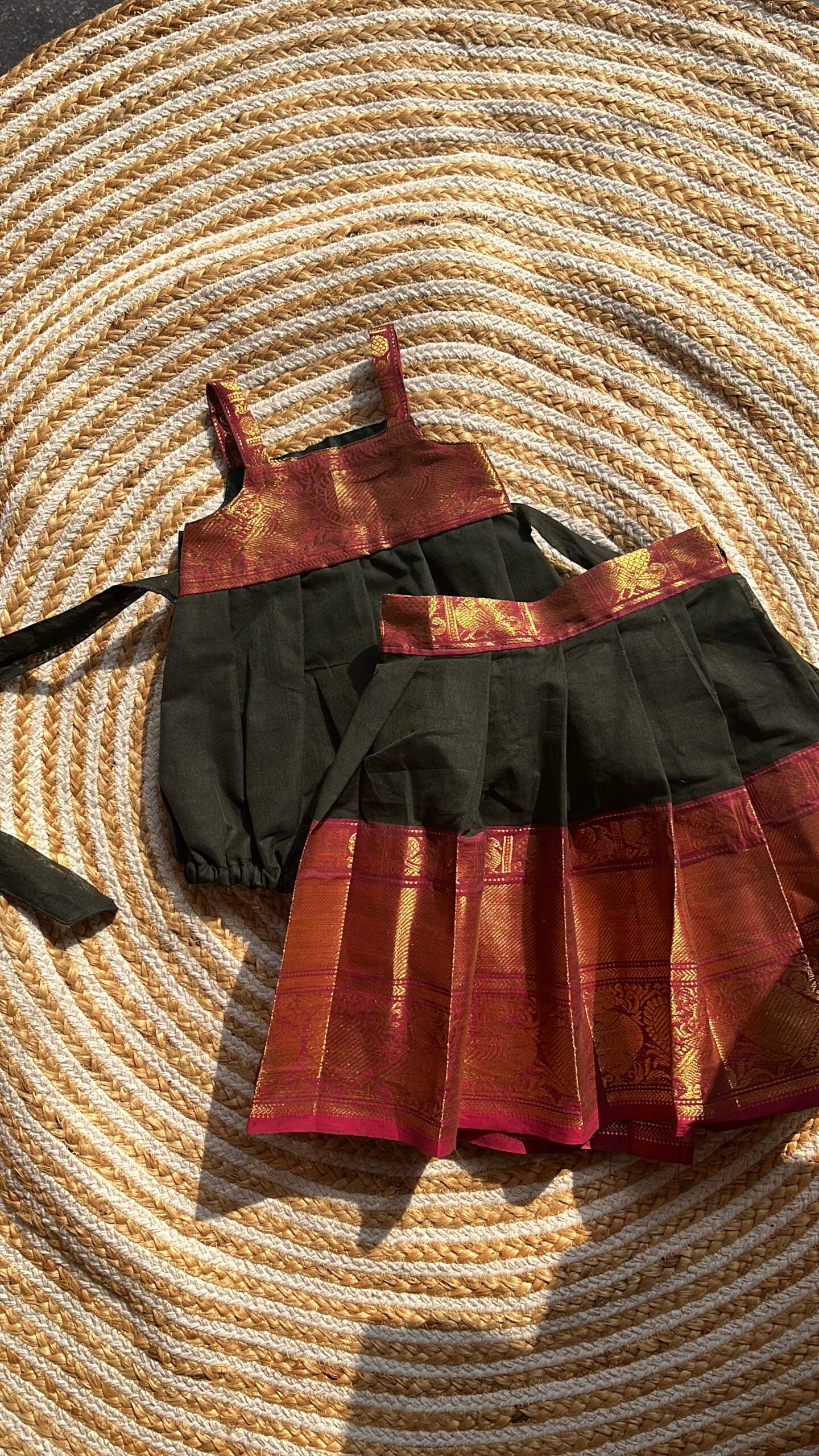 3 in one romper and skirt - bottle green