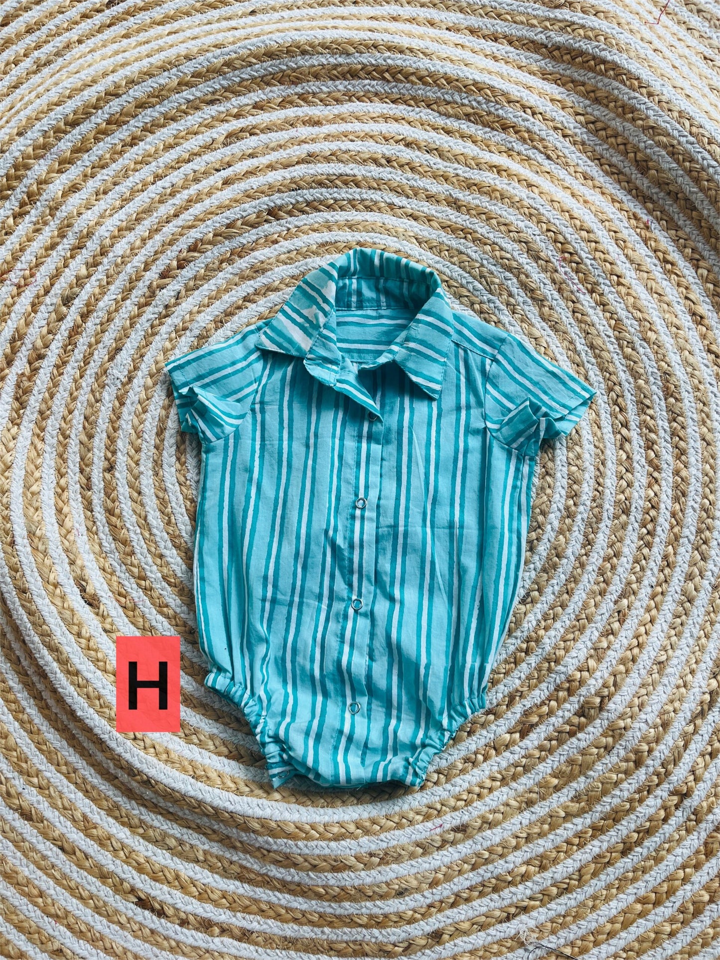 Block print unisex romper