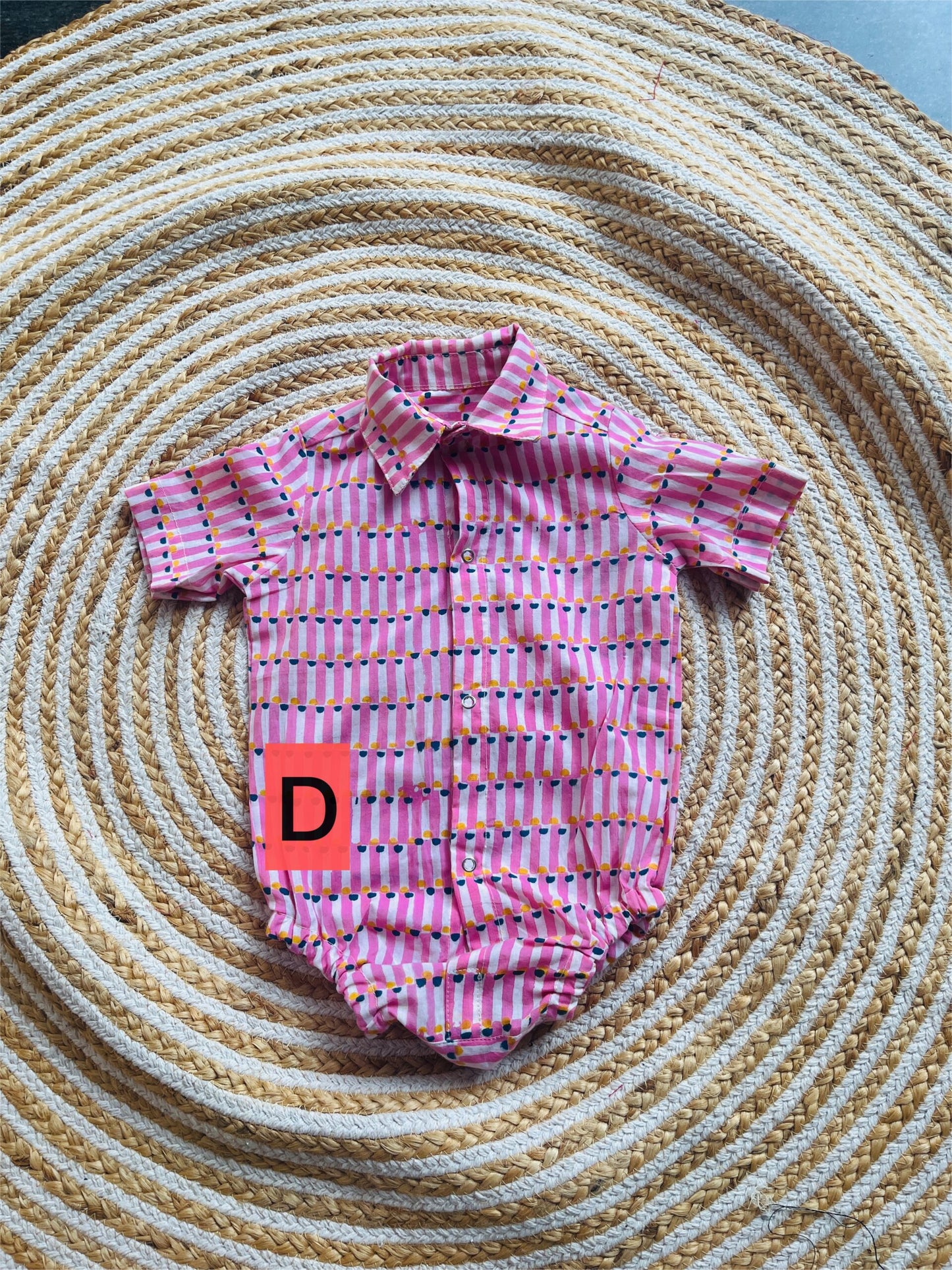 Block print unisex romper