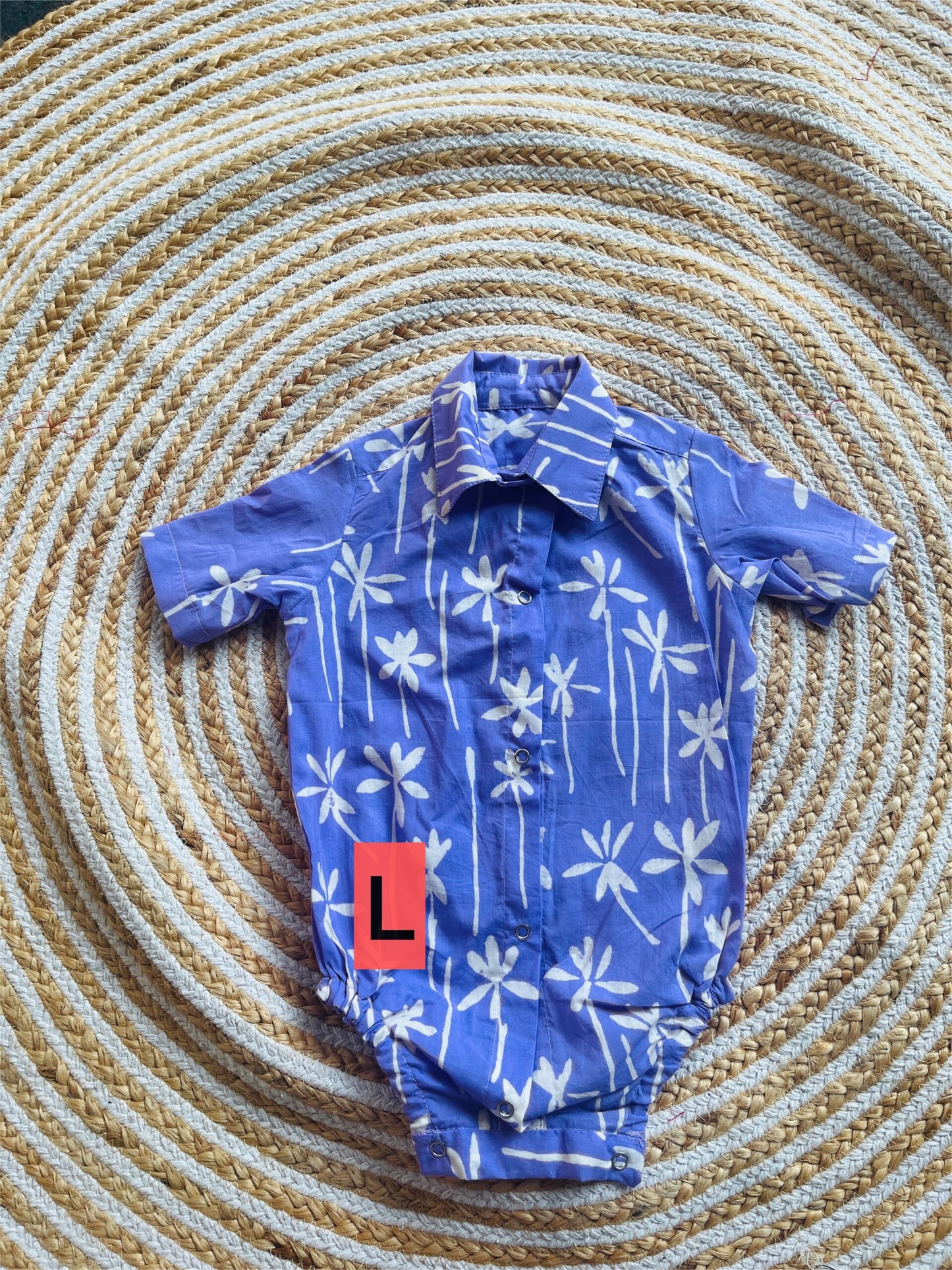 Block print unisex romper