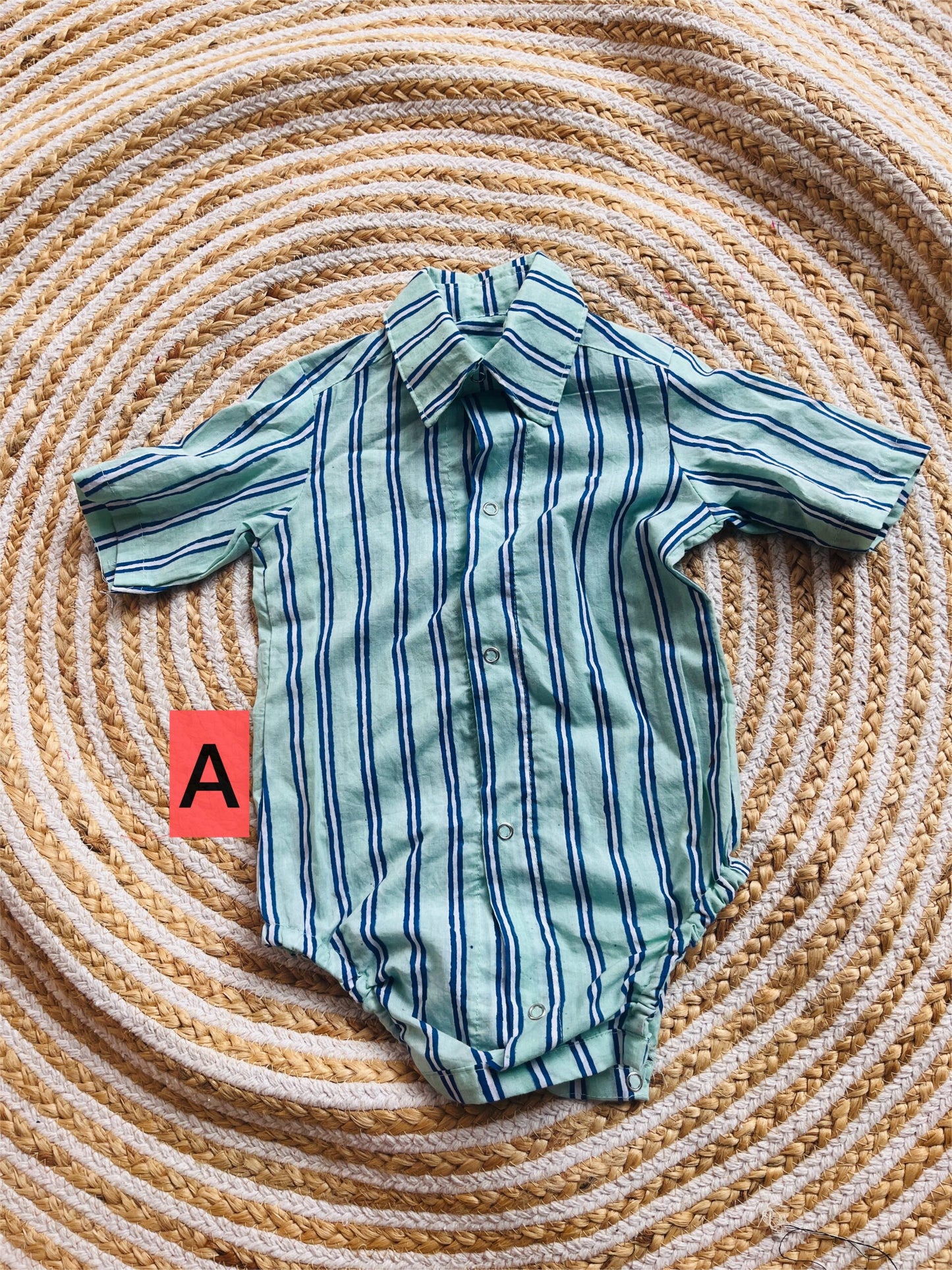 Block print unisex romper