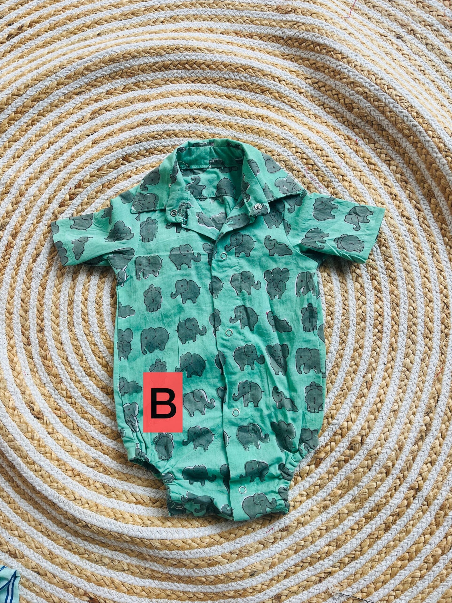 Block print unisex romper