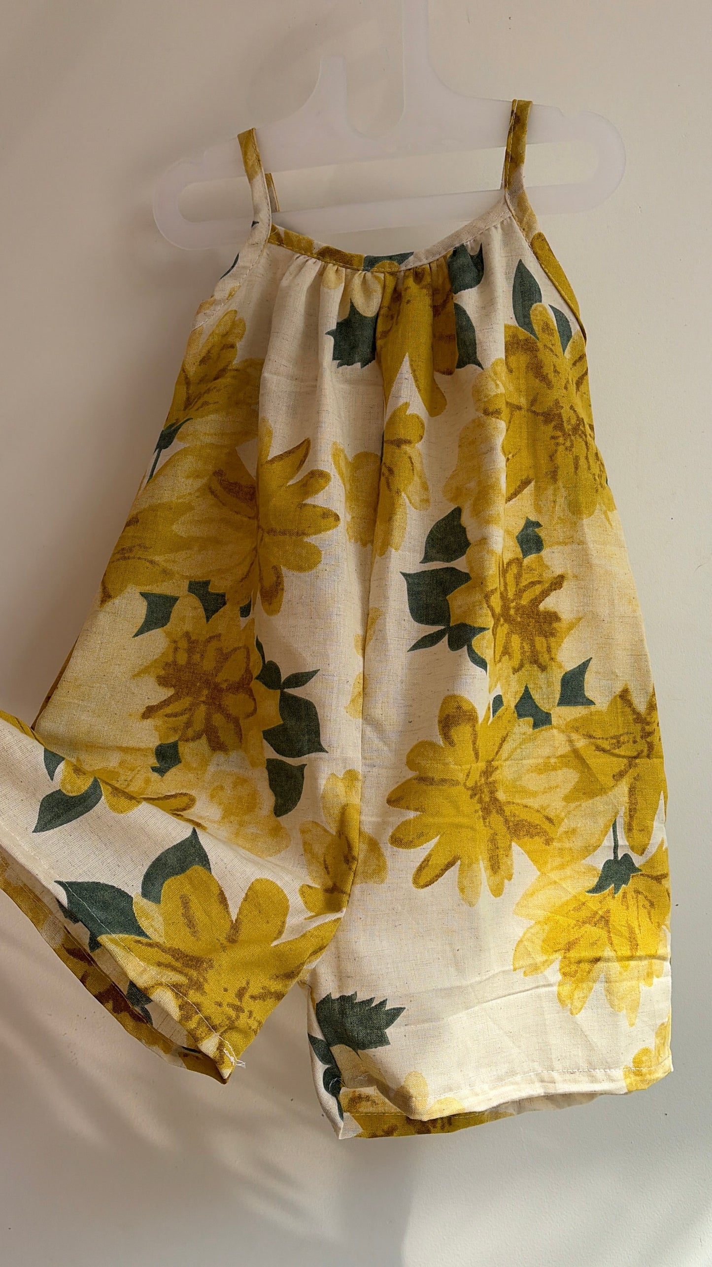 Cotton jumpsuit yellow floral
