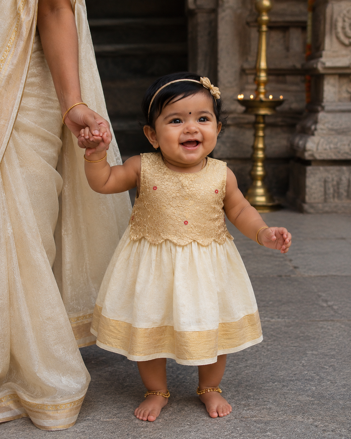 brocade frock( onam collection)