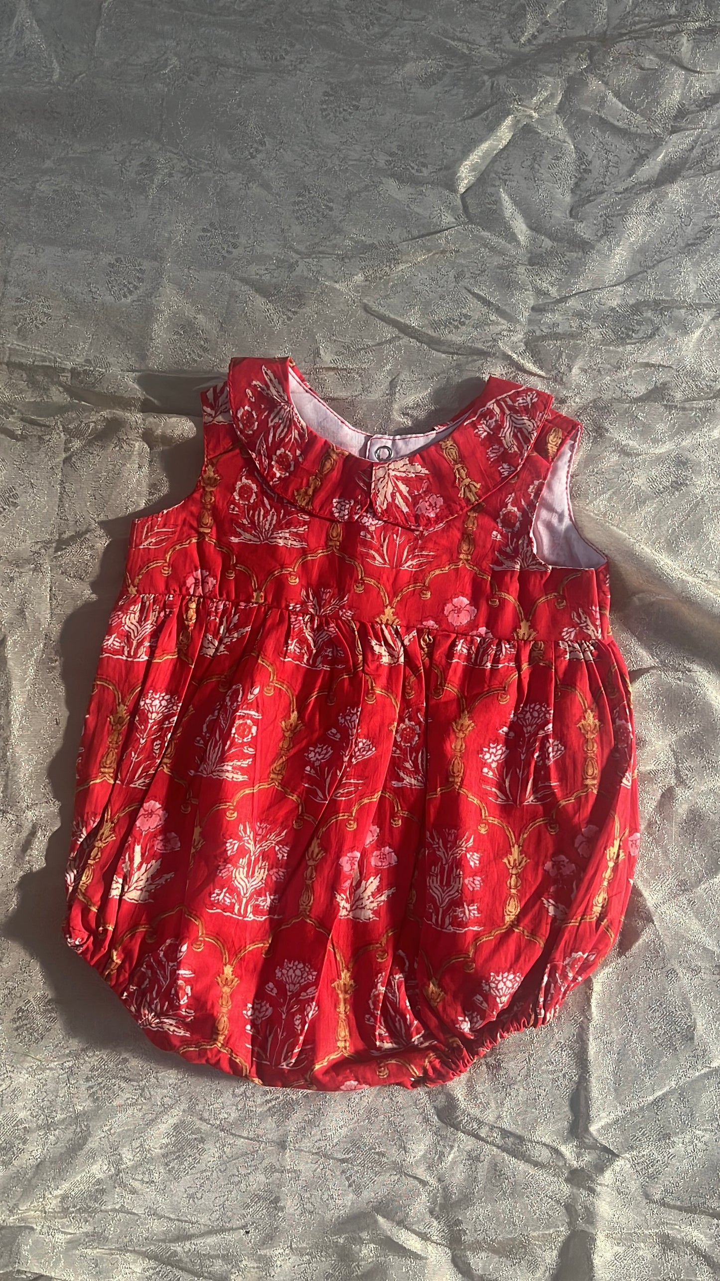 Block print romper-girls