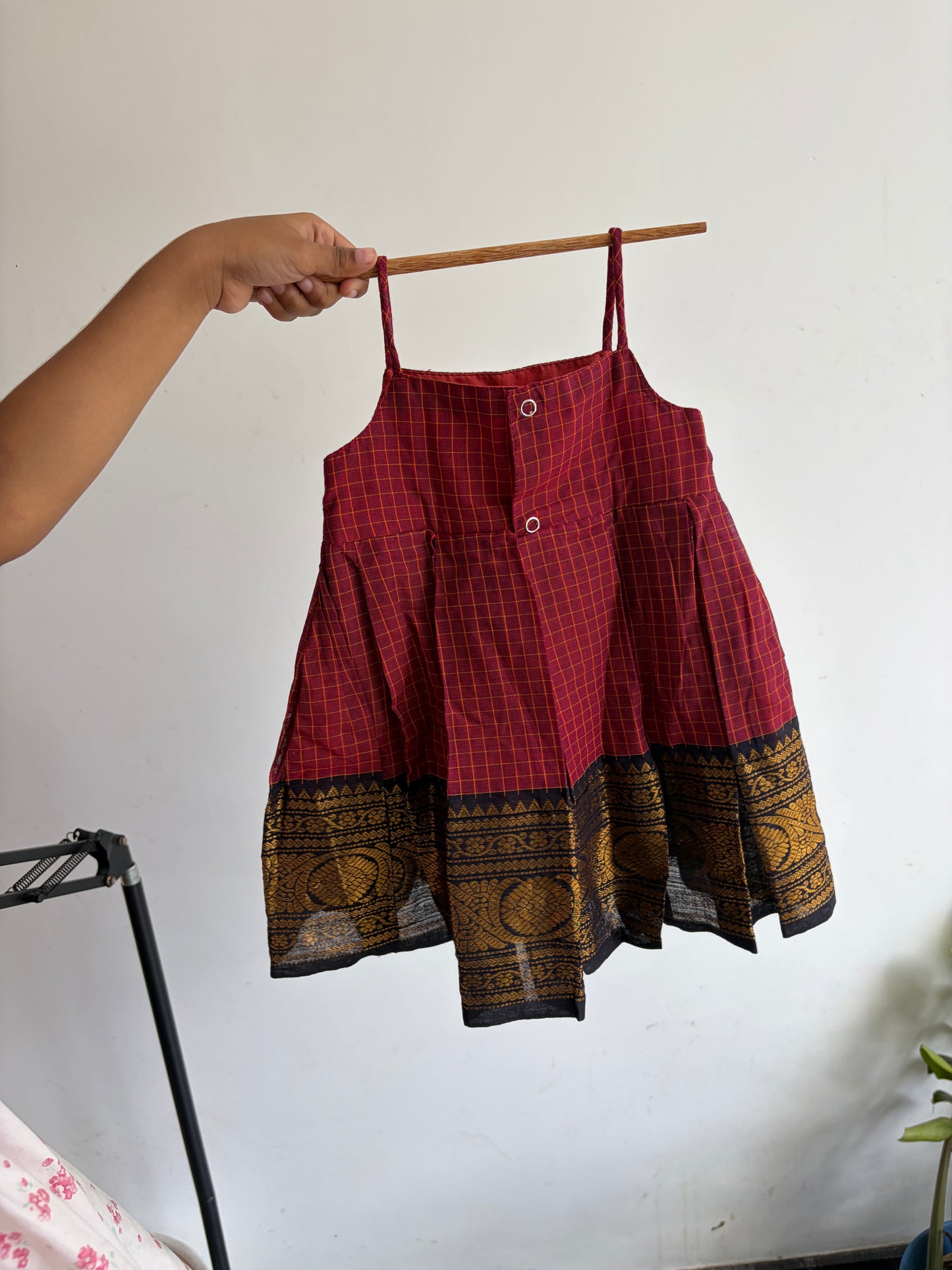 Wine Maroon & Antique Gold frock