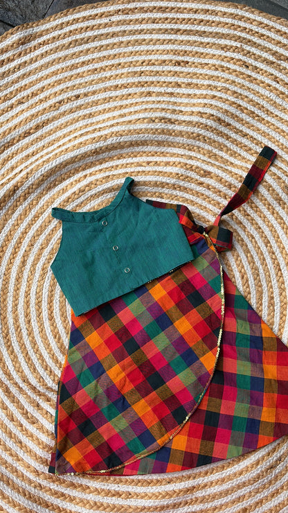 Skirt and crop top- madras kattam