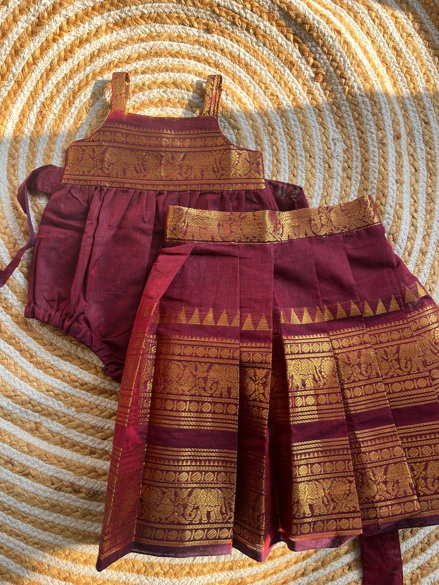 3 in one romper and skirt - maroon