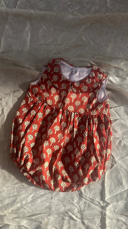Block print romper-girls