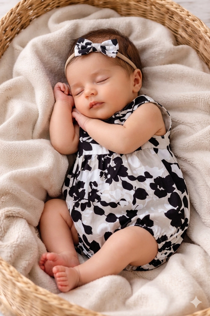 Cloud romper 2.0-Cotton Romper for Baby Girls - Breathable Summer Wear