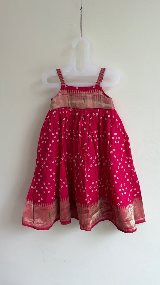 Hot pink Paithani gown