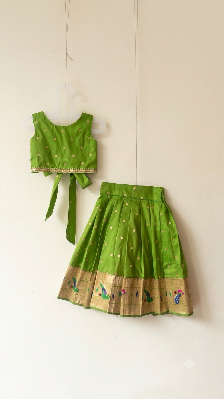 skirt and crop top - parrot green