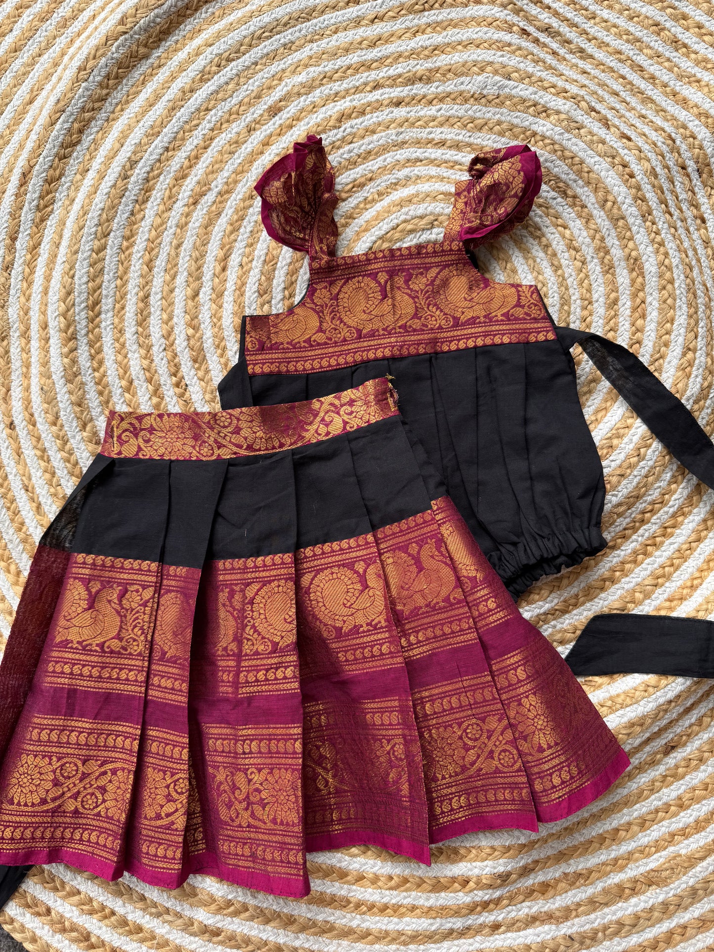 3 in one romper and skirt - black