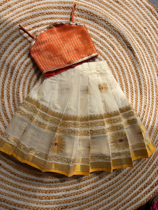 Onam skirt and crop top