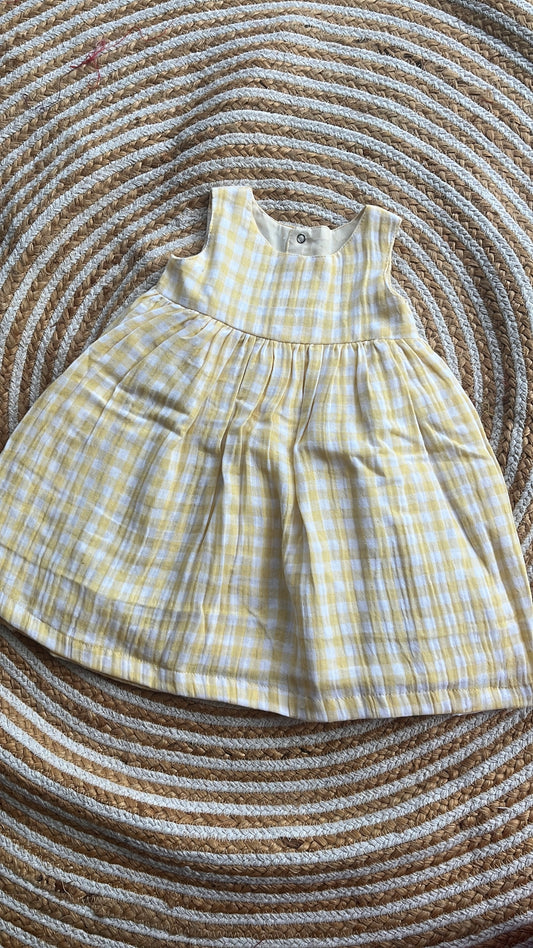 Cotton frock- YELLOW CHHECK