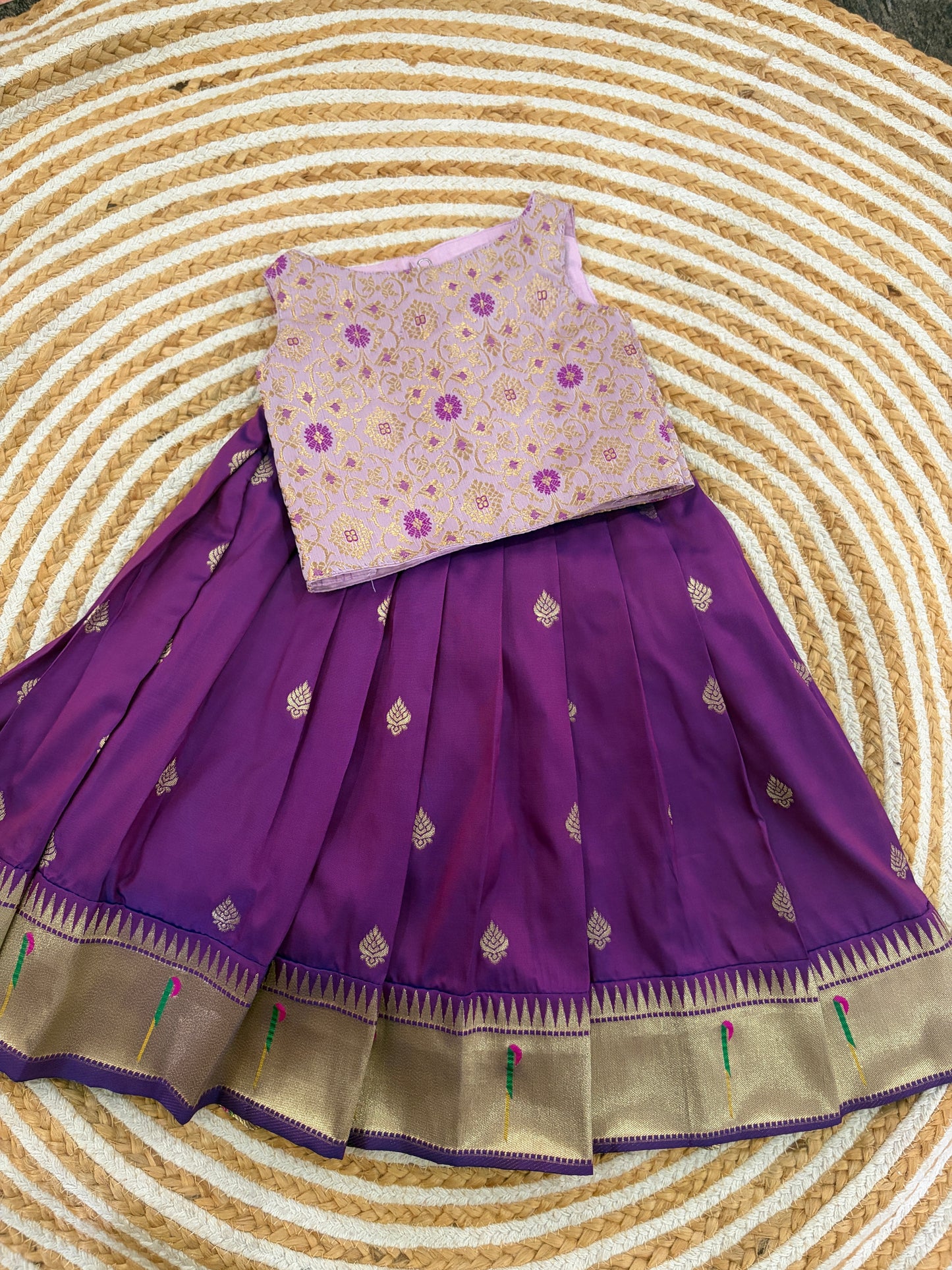 Ethnic skirt and top -purple and lilac