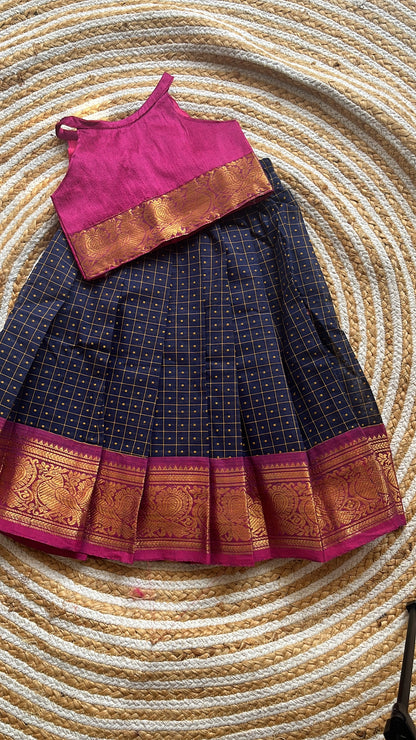 skirt and top -navy blue halter neck