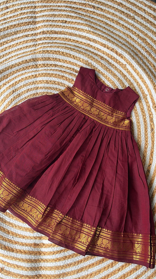 Maroon knee length frock