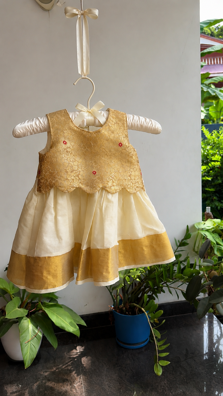 brocade frock( onam collection)