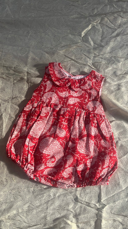 Block print romper-girls