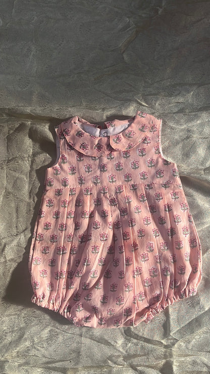 Block print romper-girls