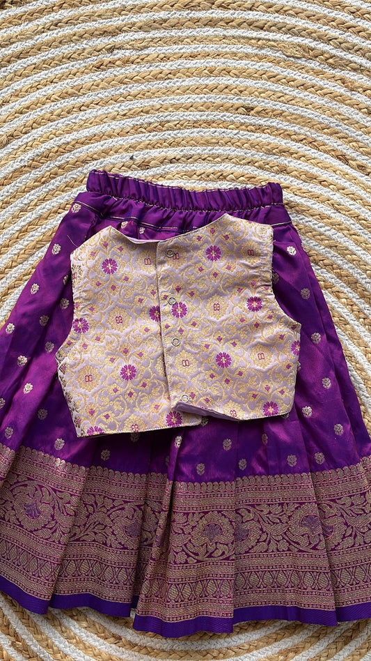 Ethnic skirt and top- lilac