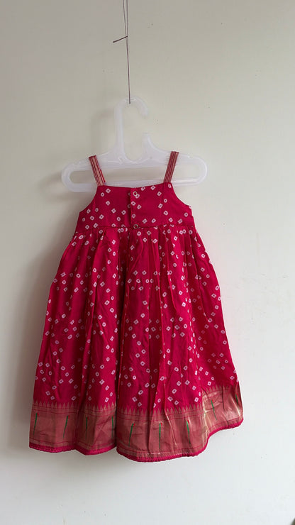 Hot pink Paithani gown