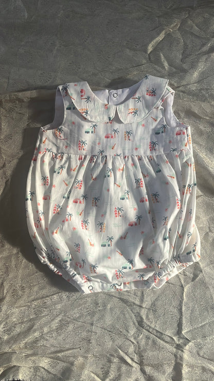 Block print romper-girls