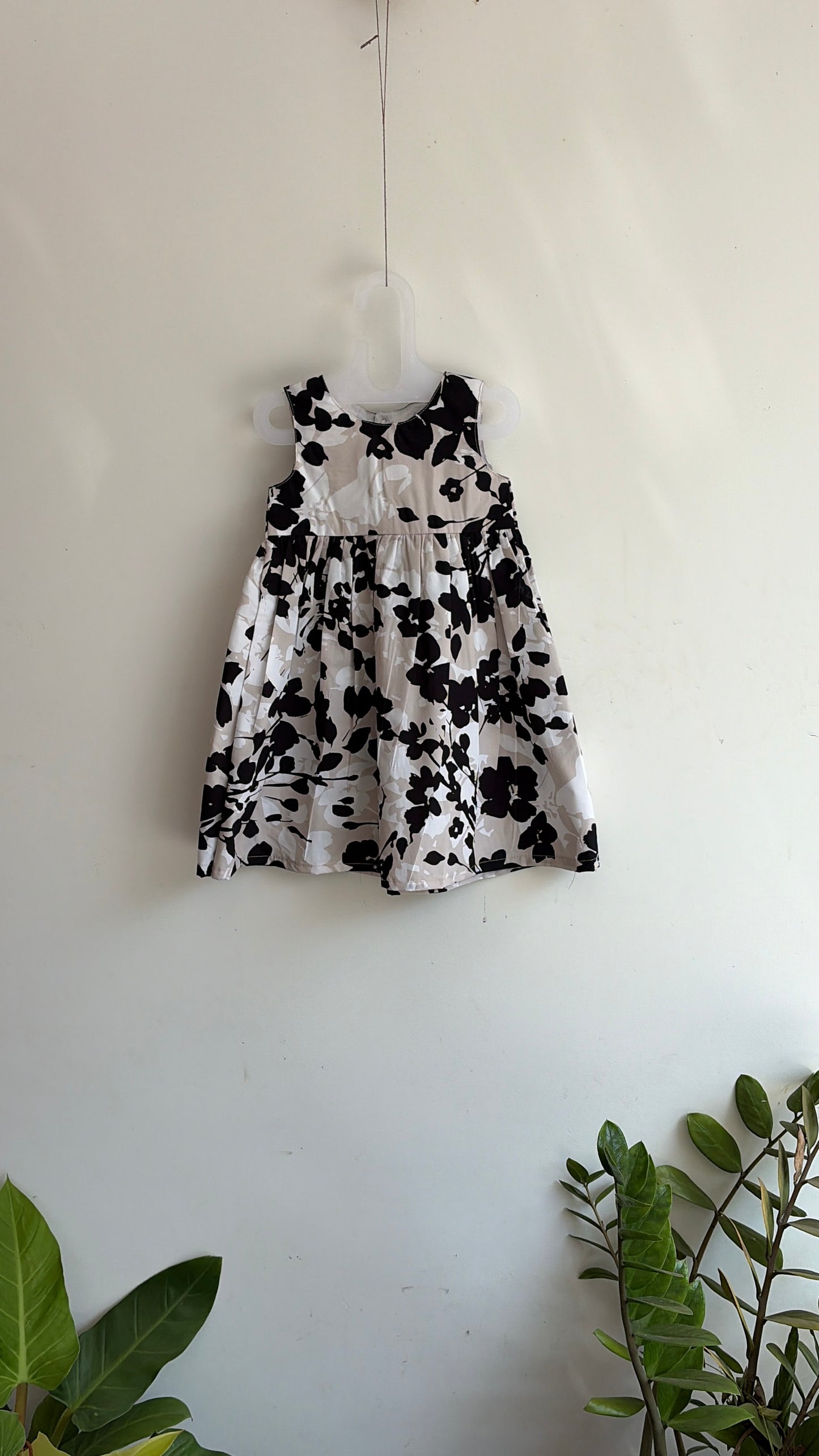 Cotton frock- black floral